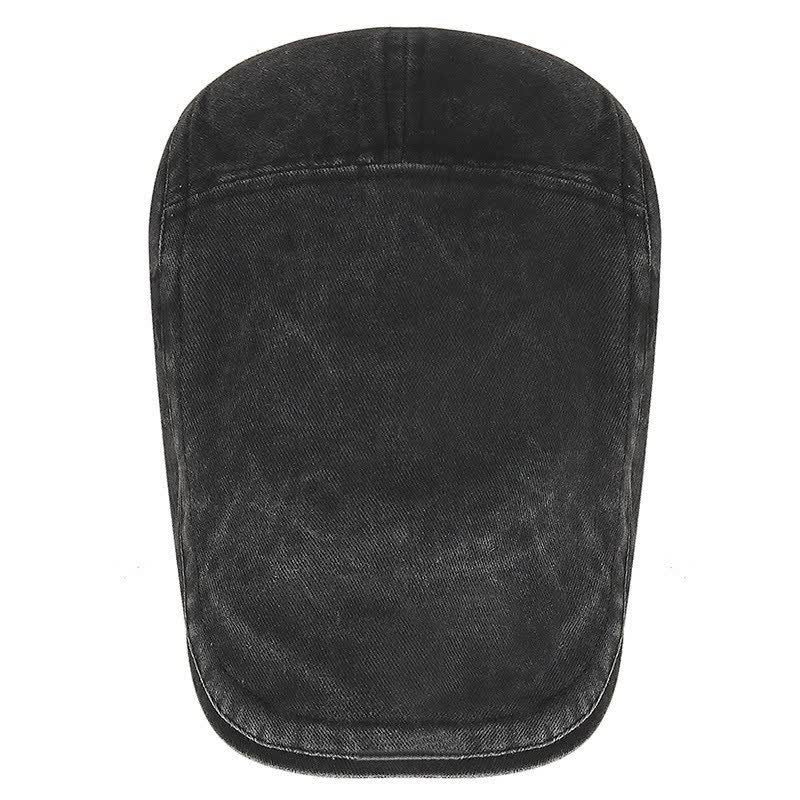 Retro Workwear-Inspired Washed Cotton Beret For Everyday