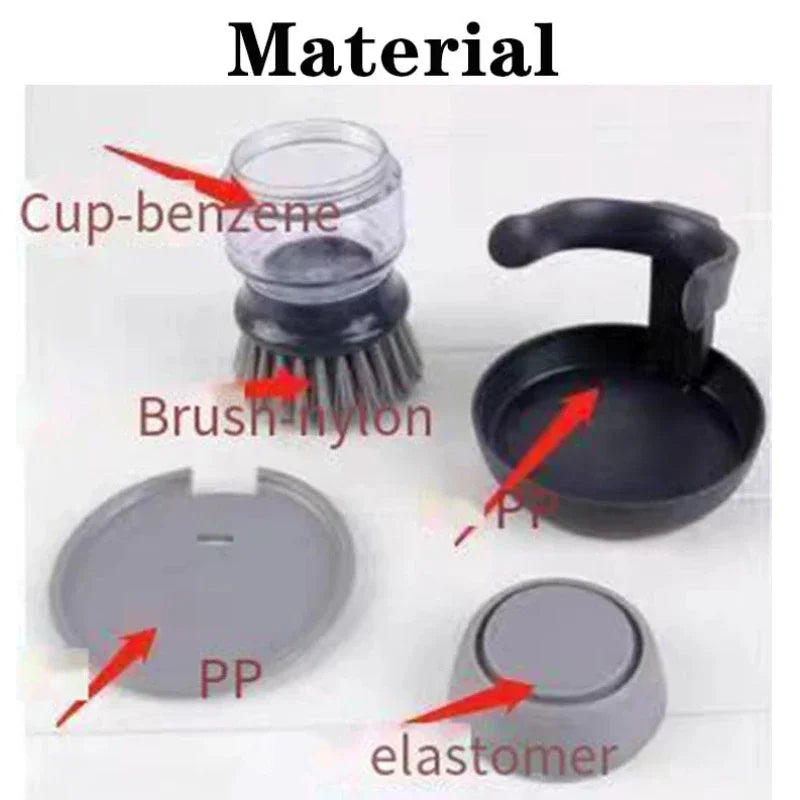Press Type Automatic Soap Dispensing Dish Washing Brush Multifunctional Kitchen Pot Scrubber Portable Household Cleaning Brush