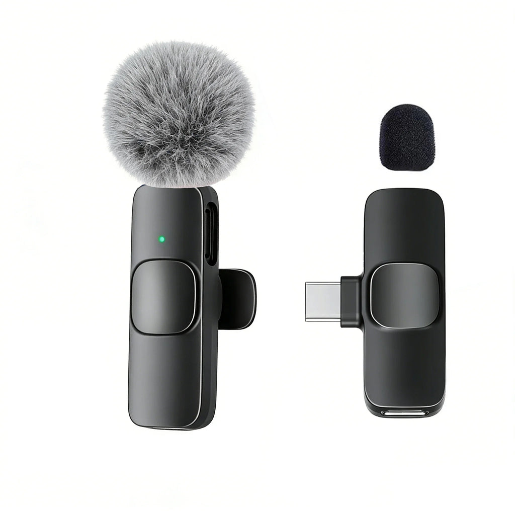 Type-C Port Professional Wireless Lavalier Microphone for Smartphones Plug Play