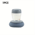 1pc Portable Kitchen Soap Dispensing Dishwashing Tool Brush, Multi-function Push-on Cleaning Brush, Easy Use Scrubber